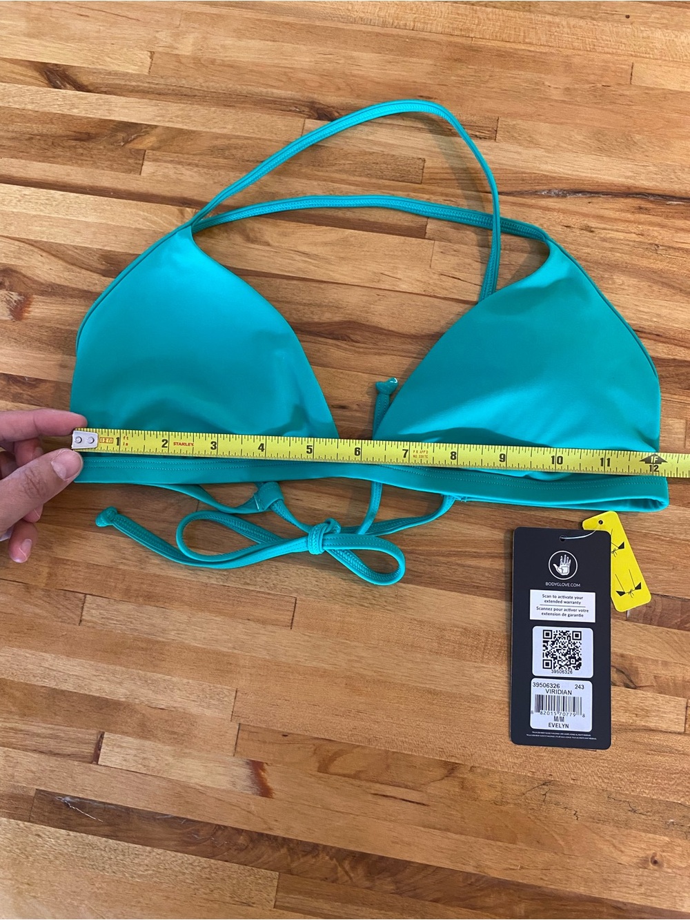 Body Glove Evelyn Triangle Halter Bikini Top Medium green 2-Way Back NWT NEW - Picture 5 of 5